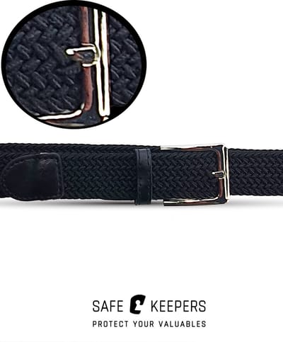 Safekeepers elastische riem - stretch riem - Damesriem 3 stuks - riemen met en zonder gesp - zwart
