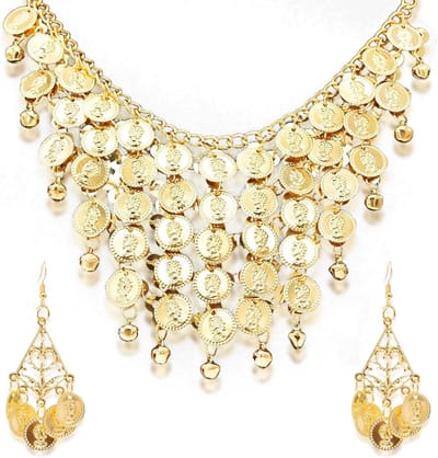 Set van 3 Buikdans Sieraden, Gouden Sieraden voor Cleopatra Kostuum, Piratenaccessoires voor Vrouwen, Oriëntaalse Ketting, Geschikt voor Feestkostuums en Shows