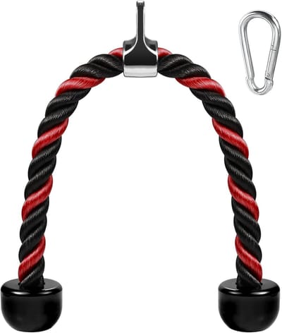 Triceps Touw - Fitness Kabel - Kracht Training - Antislip Grip - 27 Inch Lengte - Rood