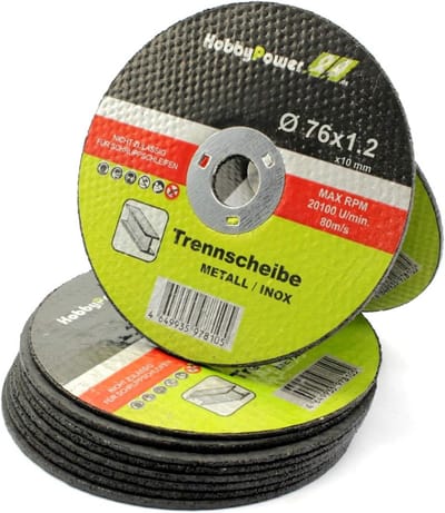 Set van 10 Doorslijpschijven voor Metaal en Roestvrij Staal - Ø 76 x 10 mm