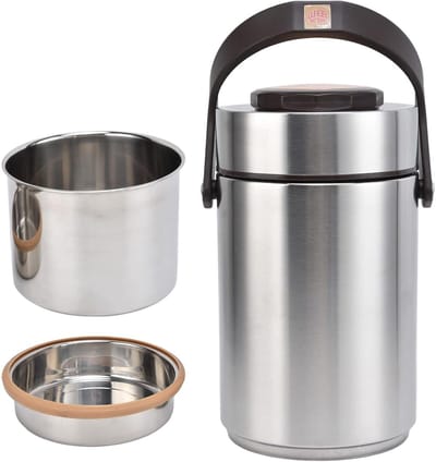 Thermos Lunchbox - Isolerende Voedselcontainer - Warme Maaltijden Meenemen - Dubbel Vacuüm Ontwerp - 2300 ml - Zilverkleurig
