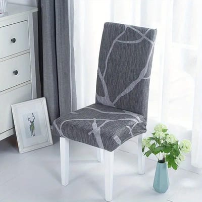 1/2/6 stuks eetkamerstoelhoezen met print, elastische stoelhoezen, stretch stoelhoezen voor bruiloften, hotelbanketten 1Pcs gray