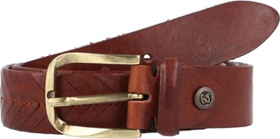b.belt riem Gold Ledergürtel W100 Mid Brown bruine