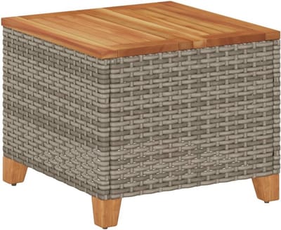 Ronde Buiten Bijzettafel Poly Rattan en Acaciatafel voor Tuin