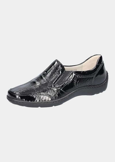 Elegante loafers van zacht leer - lakzwart - Gr. 36 van Goldner Fashion