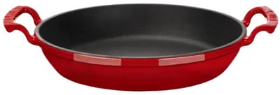 LAVA - Serveerpan / Hapjespan - Geëmailleerd Gietijzer - Ø 24 cm - 1.56 L - Rood