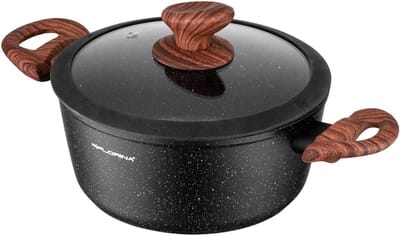 Aluminium Kookpan Zwarte Antiaanbaklaag 20cm 2.1L | Geschikt voor alle Warmtebronnen, incl. Inductie