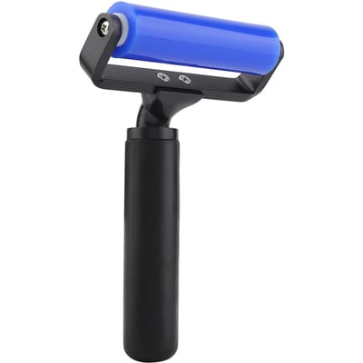Outil Nettoyeur à Rouleau Dépoussiérant Rouleau en Silicone Rouleau pour Film d'Écran pour Ménage 4 Inch black