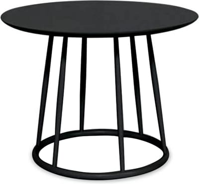Fameg Lio Salontafel Zwart - Hout - Rond - Bijzettafel - Woonkamer - Scandinavisch - Industrieel - Ø 60 x 44 cm