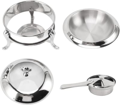 Buffetwarmer Set - Catering Serve - Warm Houden - Roestvrij Staal - 29x29x16 cm - Zilver