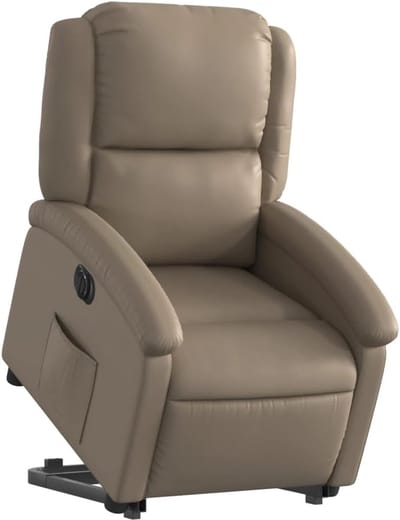 Elektrische Sta-op Stoel - Hulp Stoel - Comfortabel Zitten - Automatische Verstelling - 71x86.5x99.5cm - Cappuccino