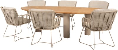 Estate Fabrice dining tuinset 240x105xH75 cm 7 delig teak latte 4 Seasons Outdoor