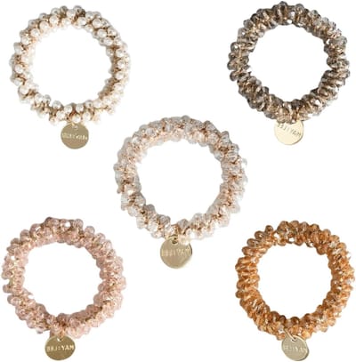 Haarelastiekjes voor dames en meisjes, 5 stuks kristal haarelastiekjes voor dagelijks gebruik en feestjes, elastische haaraccessoires