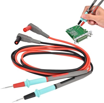 Meetkabelset Multimeter - Testkabels Elektronica - Elektrische Tests - Hittebestendig Siliconen - 1000 V 20 A - Zwart