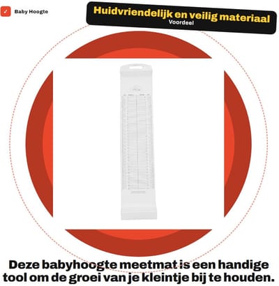 Dailygoods- Hoogte Meetmat Huidvriendelijk - Inklapbaar - Groeimeter Kind - Baby Meetmat - Groeiproces Bewaken - Ruimtebesparend