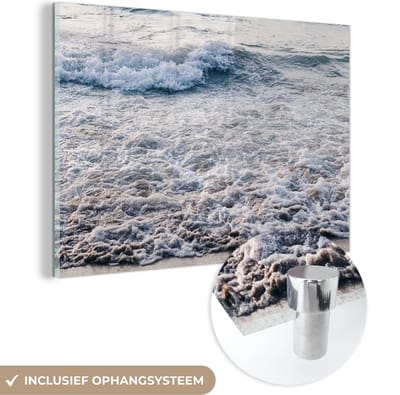 MuchoWow® Glasschilderij 150x100 cm - Schilderij acrylglas - Zee - Strand - Zomer - Foto op glas - Schilderijen