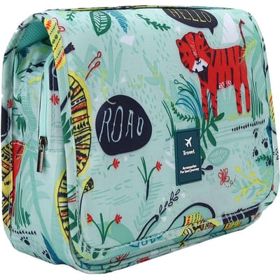 Leuke cartoon reistas voor cosmetica, draagbare make-up organizer voor mannen en vrouwen black