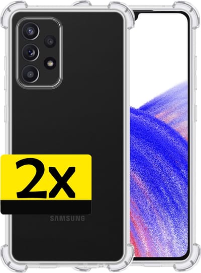 Hoesje - 2 Stuks - Geschikt voor Samsung Galaxy A33 - Sterk & Shockproof - Siliconen Case - Back Cover - Telefoon Hoes Shock Proof - Telefoonhoesjes - Transparant