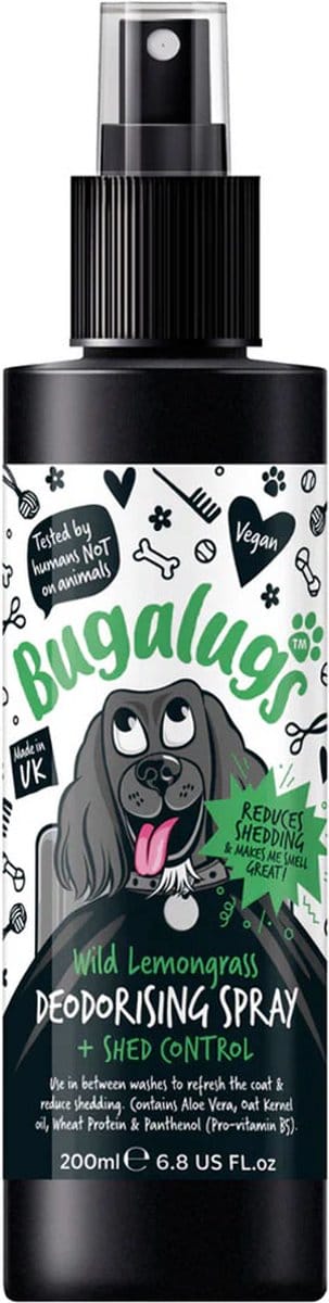 Bugalugs - Hondenparfum - Vachtverzorging hond - Dierproefvrij - Vegan - Deodorant spray met geurneutralisator - Wild Lemongrass - 200 ml