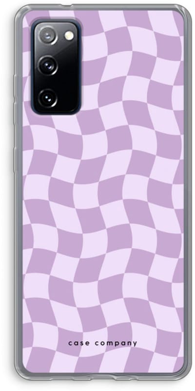 Case Company® - Hoesje geschikt voor Samsung Galaxy S20 FE / S20 FE 5G hoesje - Grid Paars - Soft Cover Telefoonhoesje - Bescherming aan alle Kanten en Schermrand