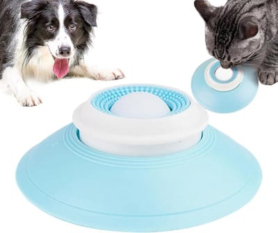 Honden Likbord - Honden Voerbak - Langzaam Eten - Met Zuignap - 14.5 x 5.5 cm - Wit