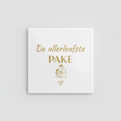 Hartverwarmende Opa Quote Keramische Tegel – “De Allerliefste Pake” Familie Liefde Wanddecoratie – 15 × 15 cm