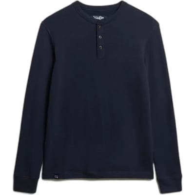 Superdry The Merchant Store - Henley Top Blauw Grootte: Xxl