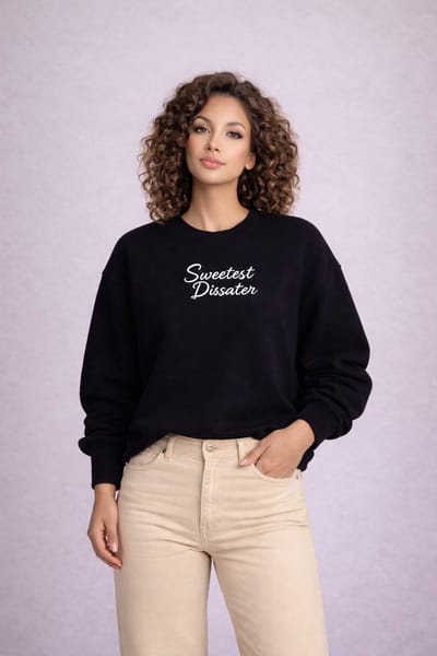La Booty Oversized Trui Zwart – Sweater – Streetwear – Sweetest Disaster- Premium Katoen- Made Belgium- Maat S/M