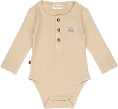 Frogs and Dogs - Wafel Romper LS | Sand Shell - Katoen - Maat 50/56