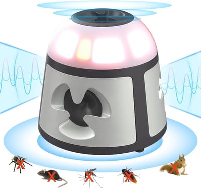 Ultrasone ongediertebestrijder, ultrasone dierenverjager, krachtige muizenverjager, stekker voor ongediertebestrijding binnenshuis, verdrijft insecten en plaagdieren zoals muizen, spinnen, kakkerlakken en motten (5938)