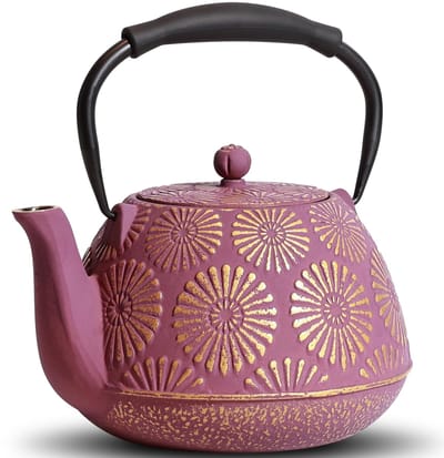 Unyqoos ® Traditionele Japanse Gietijzeren Theepot met Grote Inhoud en Hittebestendige Siliconen Handgreep