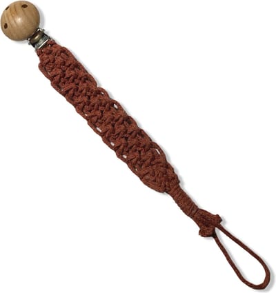 Speenkoord 'Cookie' - Bordeaux Rood - Katoenkoord - Handgemaakt in ons Macramé Atelier - Prijs per Stuk - Inclusief Verzendkosten
