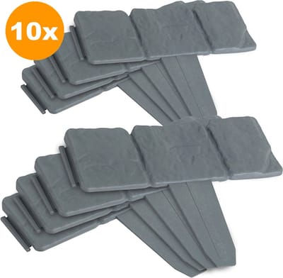 Happyment Tuinhek 10 stuks - Uitbreidbaar - Perkafzetting - Borderrand - Gras gazonrand - Palissade - Moestuin - 250x10CM