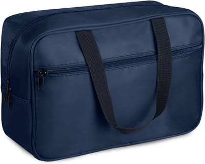 Volle grootte toilettas Grote reis toilettassen, draagbare cosmetica tas make-up tassen organizer, blauw