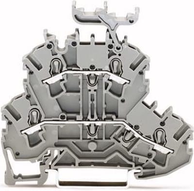 WAGO 2002-2231 Doorgangsklem 2-etages 5.20 mm Spanveer Toewijzing: L, L Grijs 50 stuk(s) Package