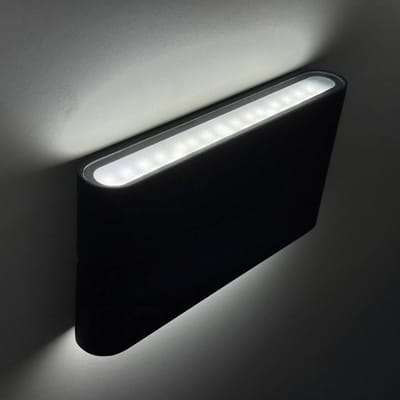 FISCHER & HONSEL Scone LED buitenwandlamp, zwart, breedte 17,5 cm, 2-lamps.