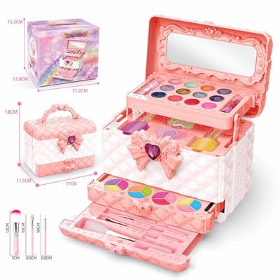 Meedeer kinder make up meisjes-kinder speelkoffer-Make up set Meisjes-Make up meisjes koffer-Met spiegel-hypoallergeenmeisje-speelgoed voor Halloween-kerstcadeau voor meisjes van 4 tot 12 jaar