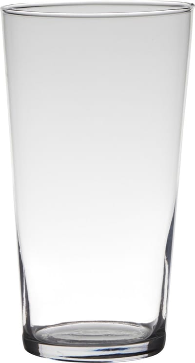 Bloemenvaas - conisch - glas - transparant - D14 x H25 cm - Bloemen/takken/boeketten - Home basics vazen