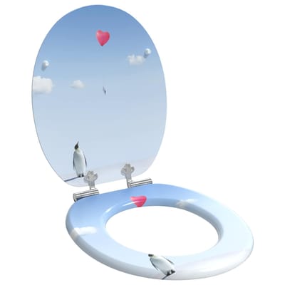 vidaXL - Zacht-sluit - toiletzitting - Blauw - 44 - x - 38 - cm - MDF - bord