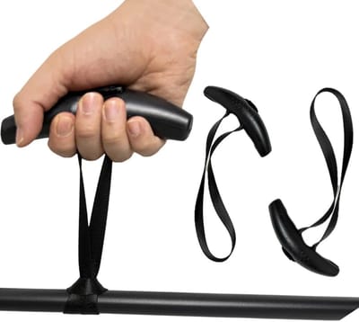 Fitness Handgrepen - Optrek Grepen - Kracht Training - Neutraal Rubber - 14x4x4 cm - Zwart