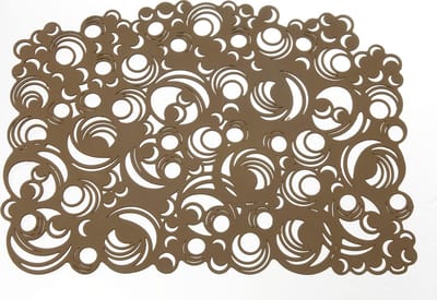 Batucada - Moon Quarter - Plantaardige - Placemat - Cirkels - Rondjes patroon - oogt zoals Rubber - Anti Slip - 1 Stuk - Mokka - Taupe - 41 x 31,5cm - Onderhoudsvriendelijk - Onderlegger - Vegan