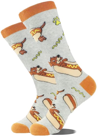 ZOETTT Hot Dogs sokken - Sokken - Leuke sokken - Vrolijke sokken - Dieren sokken - Sokken met honden - Honden cadeau
