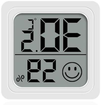 Mini Hygrometer - Temperatuur Meter - Klimaat Bewaken - Comfort Smiley - Set Van 4 - Wit