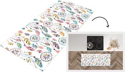 Keukenloper - Loper keuken - Patroon - Dromenvanger - Veren - Pluimen - 120x50 cm - Keukenloper vinyl