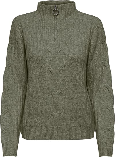 JDY - JDYANDREA L/S ZIP CABLE PULLOVE KNT NOOS - Dames - Gebreide truien