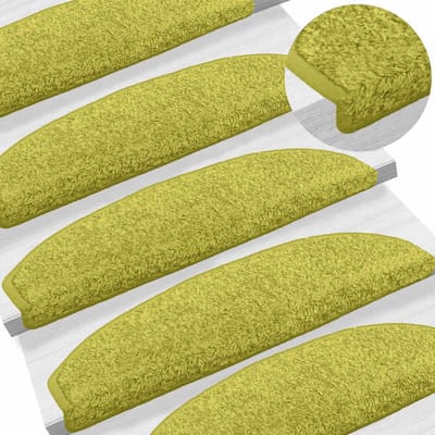 vidaXL - Zelfklevende - trapmatten - 15 - st - 80 - x - 24,5 - x - 3,5 - cm - Groen