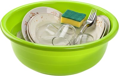 Plasticforte Teiltje - 1x - 11 liter - rond - groen - afwasbak - 39 x 14 cm - afwasteil