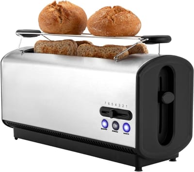 AHD® Tosti Apparaat Broodrooster - Tosti Apparaat - Tosti Broodrooster - Zwart/Zilver - 10cm x 10cm x 10cm