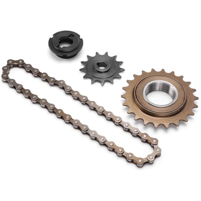 Kettingwielset 22T Tanden Achter Vrijloop 38 Schakels Ketting en 13T Tanden Kettingwielset gray
