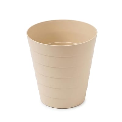 Prullenbak Kunststof - Afvalemmer Vuilnisbak - Kamer Opruimen - Compact Ontwerp - 25 cm Hoog - Beige